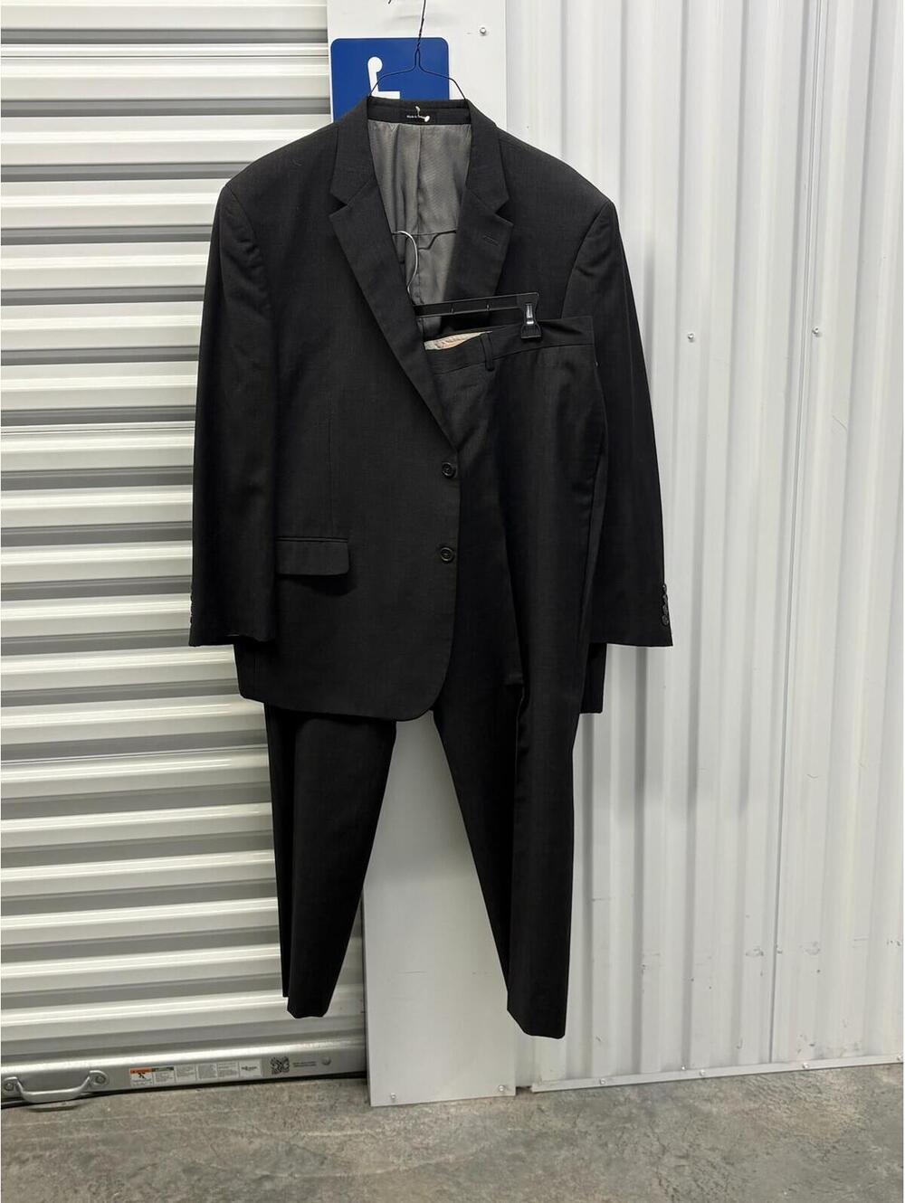 Pronto Uomo Men’s 50R Pronto Uomo Black Wool Blend Suit 45x30 Pants
